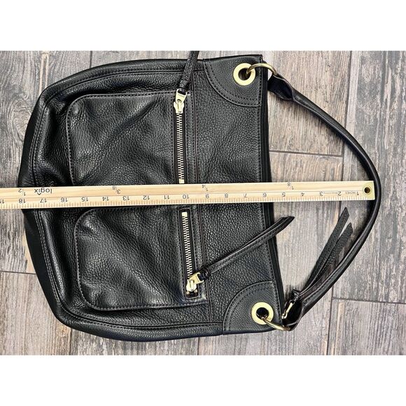 FOSSIL Karli‎ Black Pebbled Leather Hobo Shoulder Bag Vintage Rare 90’s - Picture 6 of 11